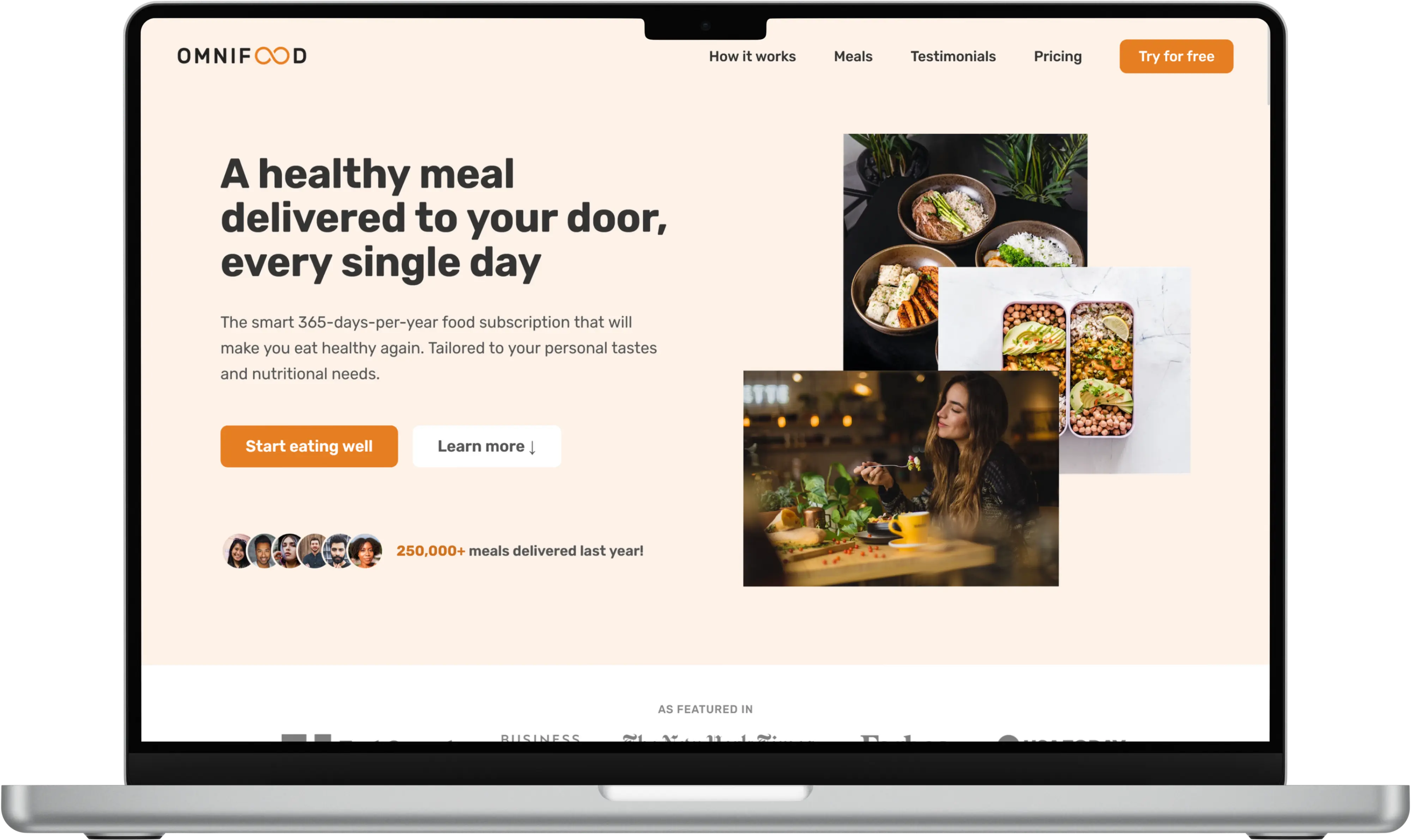Omnifood landing page screenshot